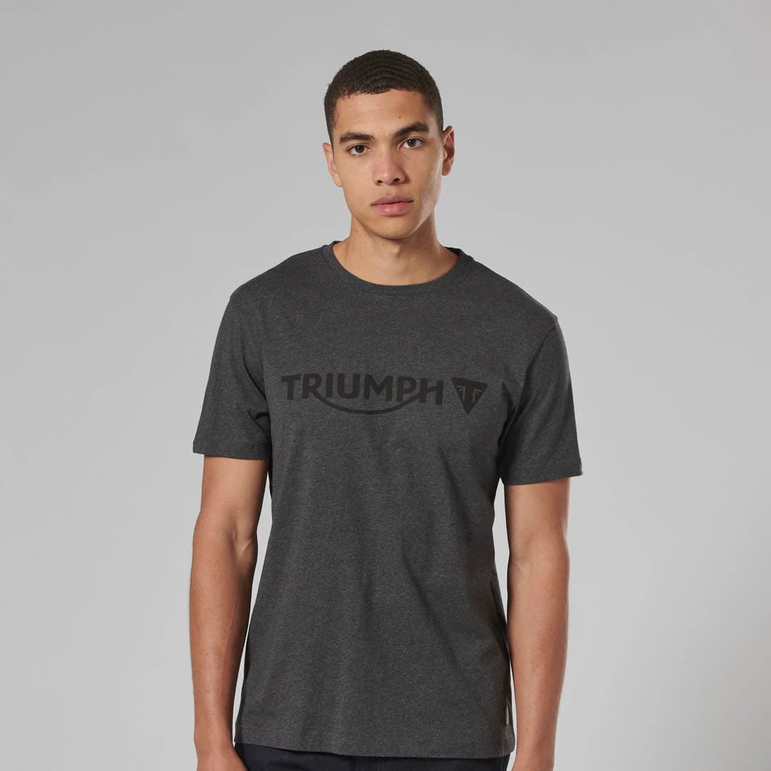 Triumph Mens Cartmel Black Marl & Black T Shirt - Image 4