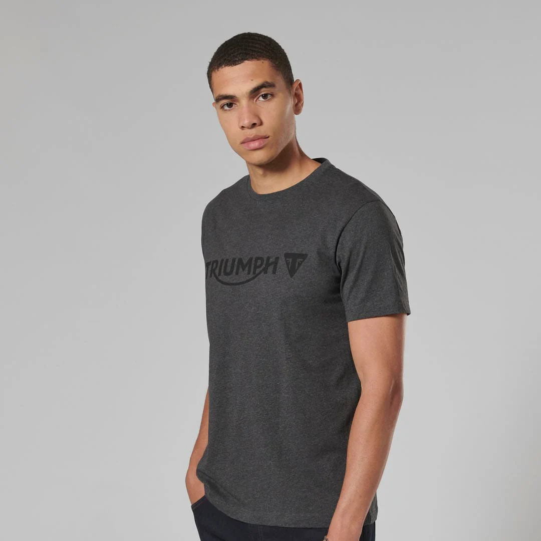 Triumph Mens Cartmel Black Marl & Black T Shirt - Image 6