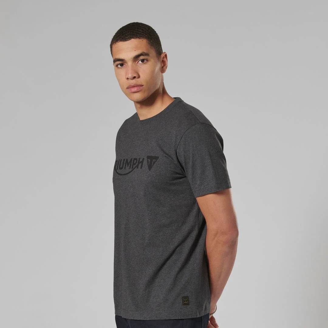 Triumph Mens Cartmel Black Marl & Black T Shirt - Image 7