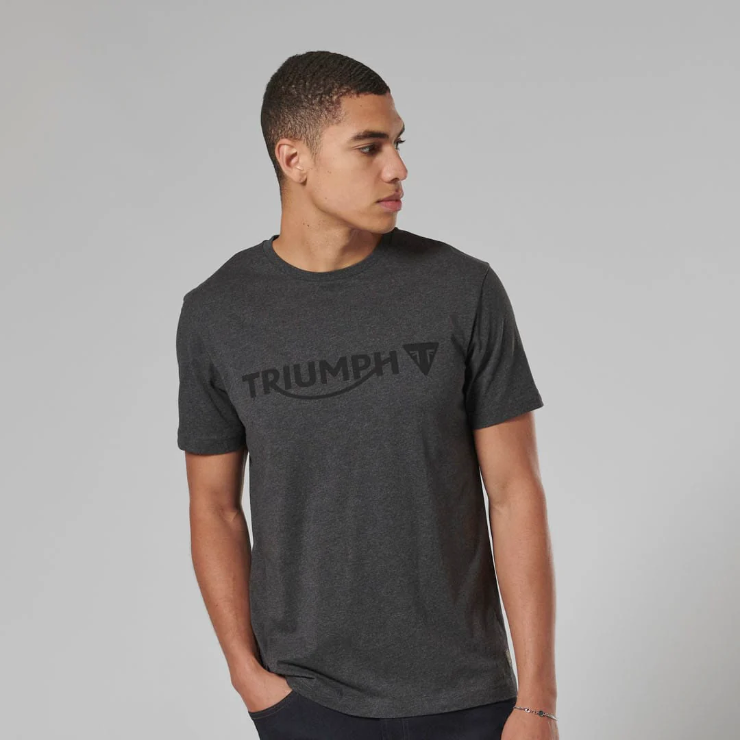 Triumph Mens Cartmel Black Marl & Black T Shirt - Image 9
