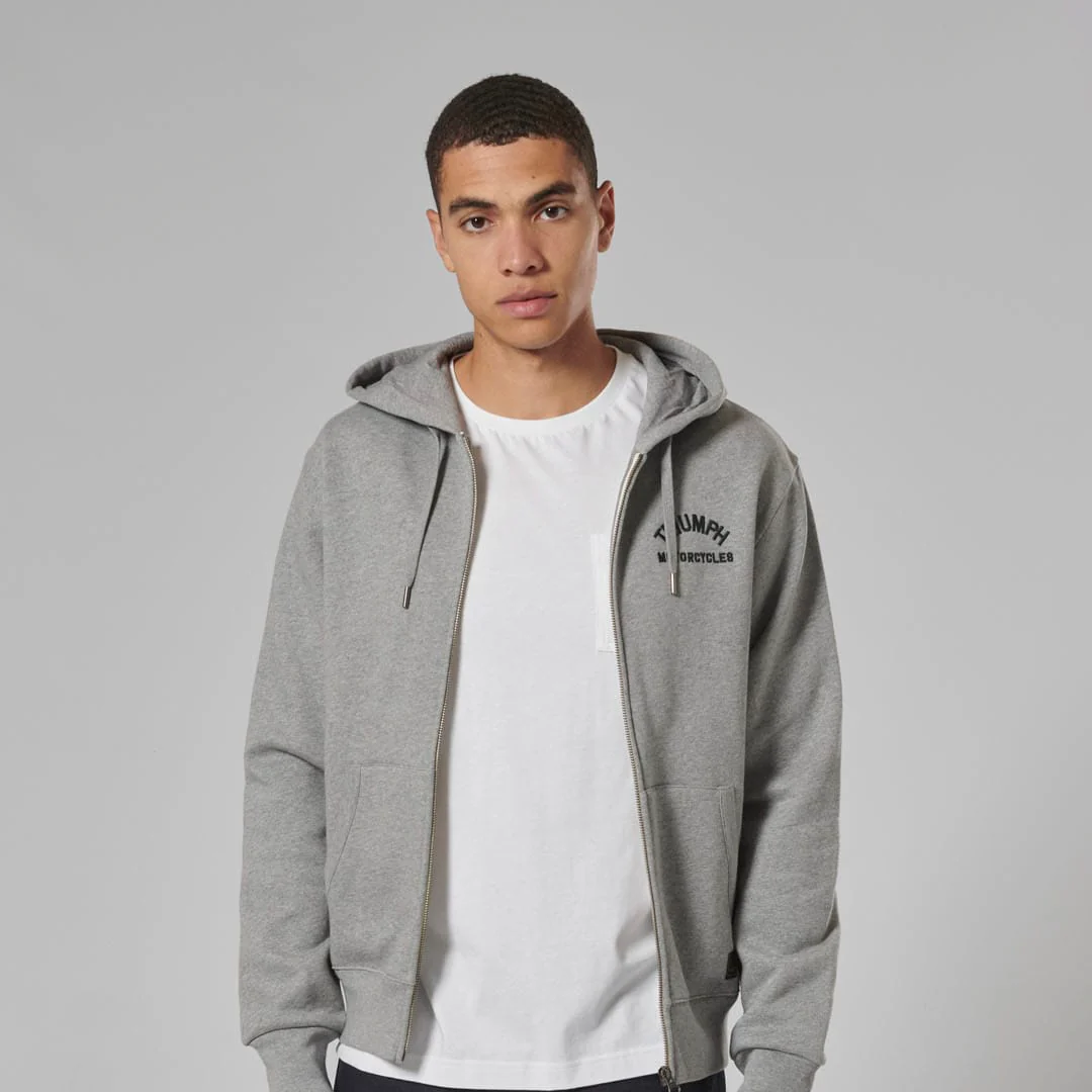 Triumph Dolan Zip Up Hoodie Grey - Image 4