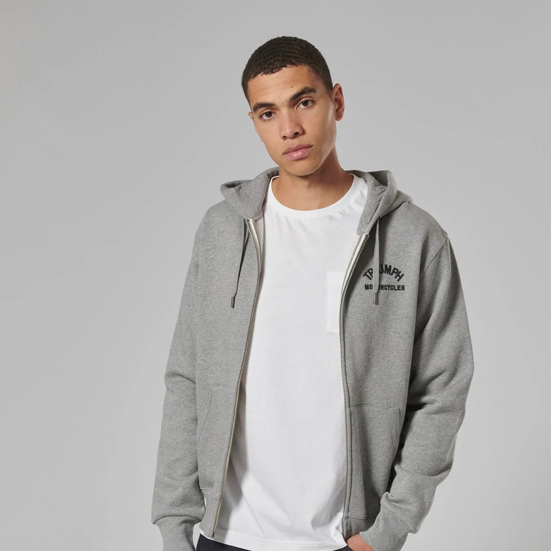 Triumph Dolan Zip Up Hoodie Grey - Image 6