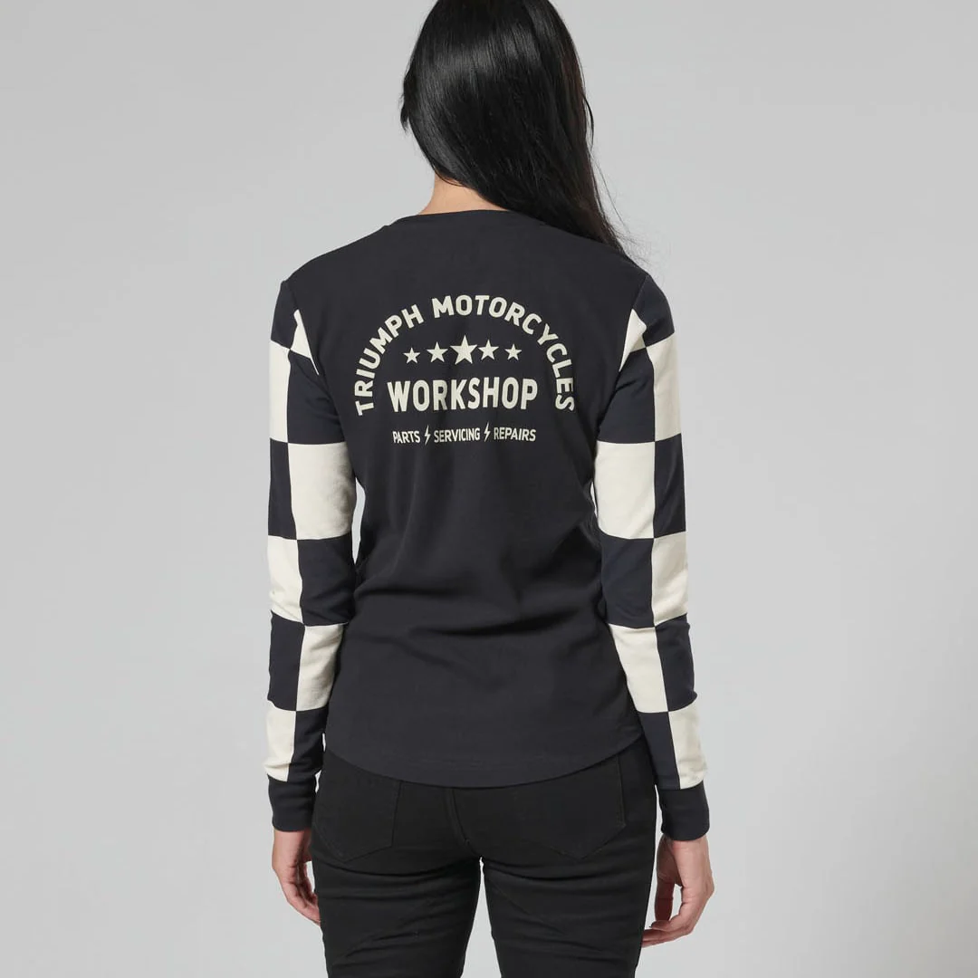 Triumph Ladies Nikki Black & Bone Long Sleeved Top - Image 5