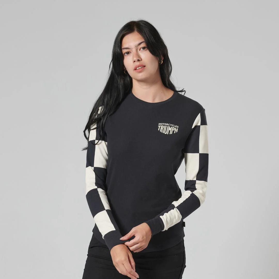 Triumph Ladies Nikki Black & Bone Long Sleeved Top - Image 6