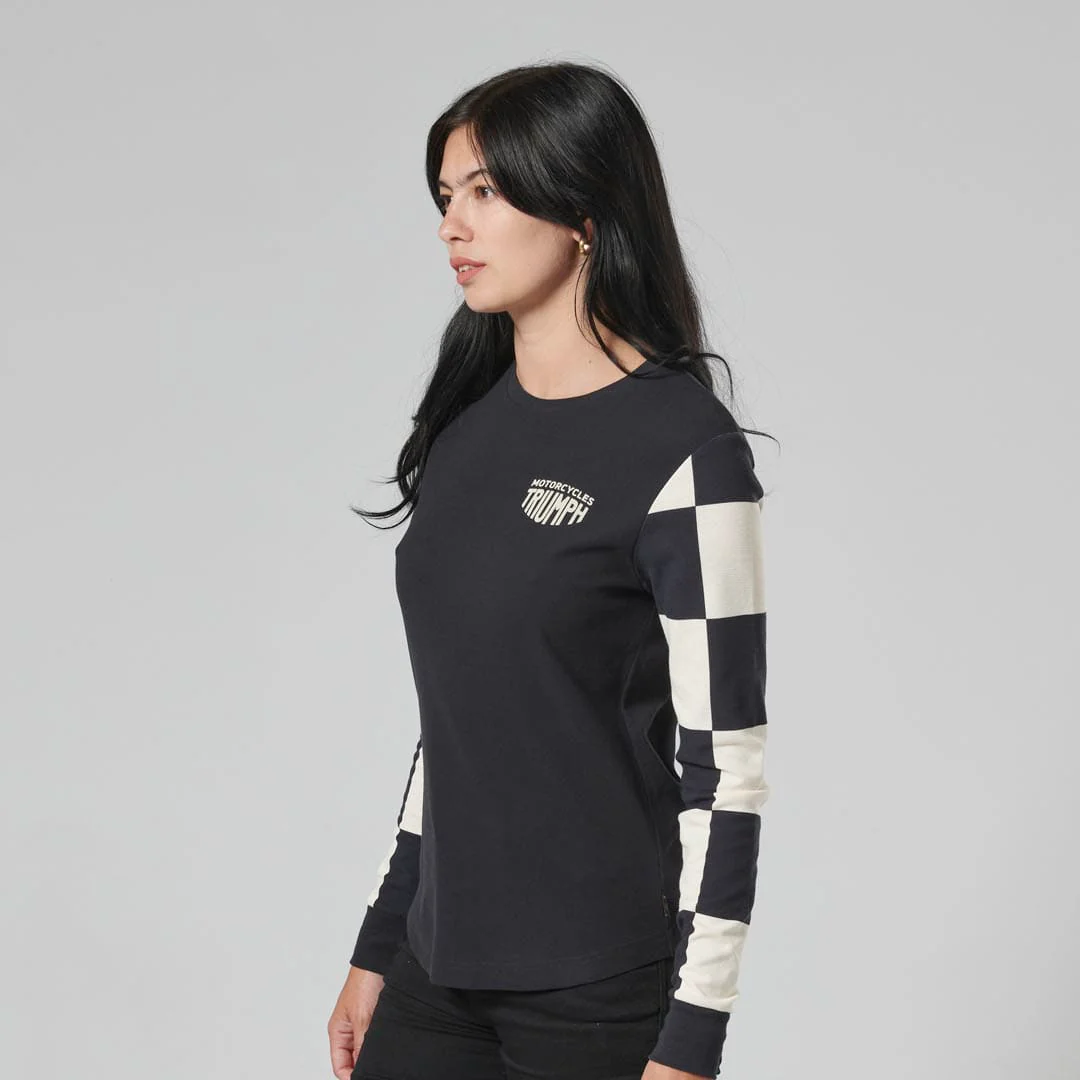 Triumph Ladies Nikki Black & Bone Long Sleeved Top - Image 7