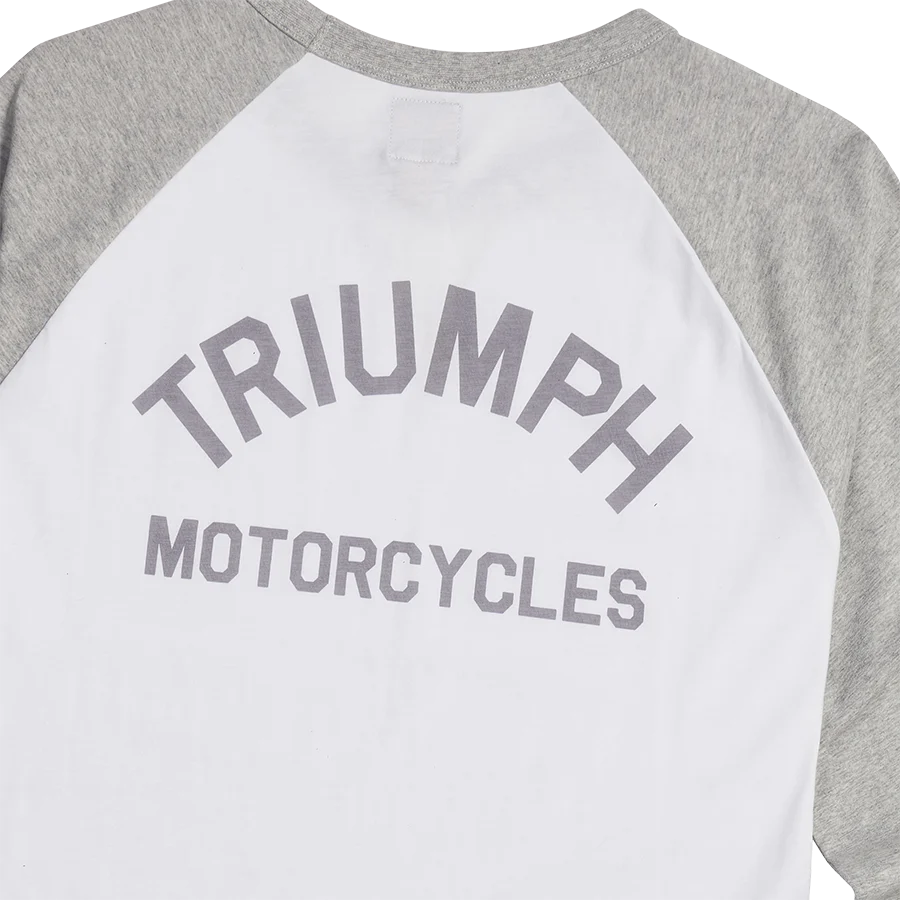 Triumph Mens Blackwell White & Grey Long Sleeved T Shirt - Image 3