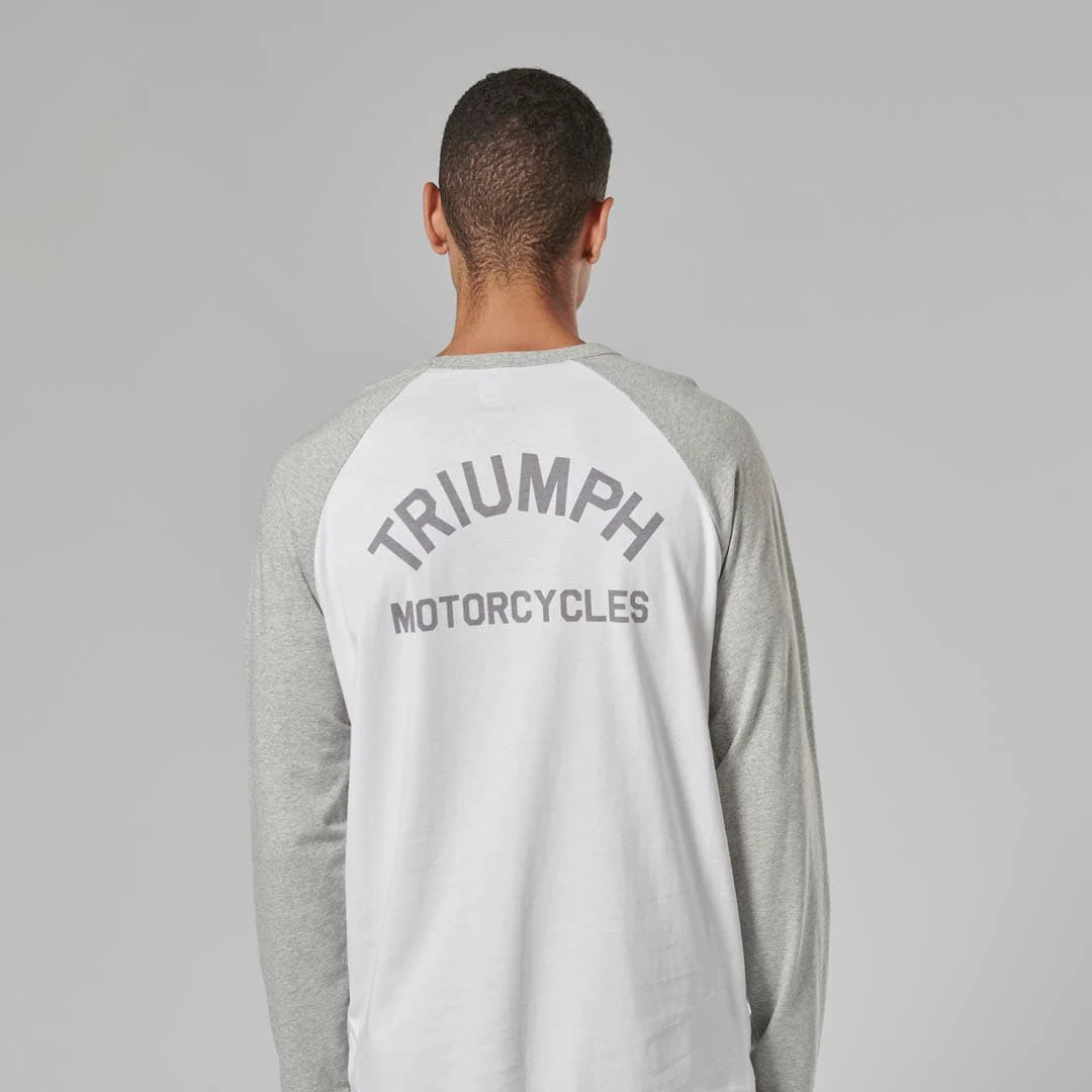 Triumph Mens Blackwell White & Grey Long Sleeved T Shirt - Image 9