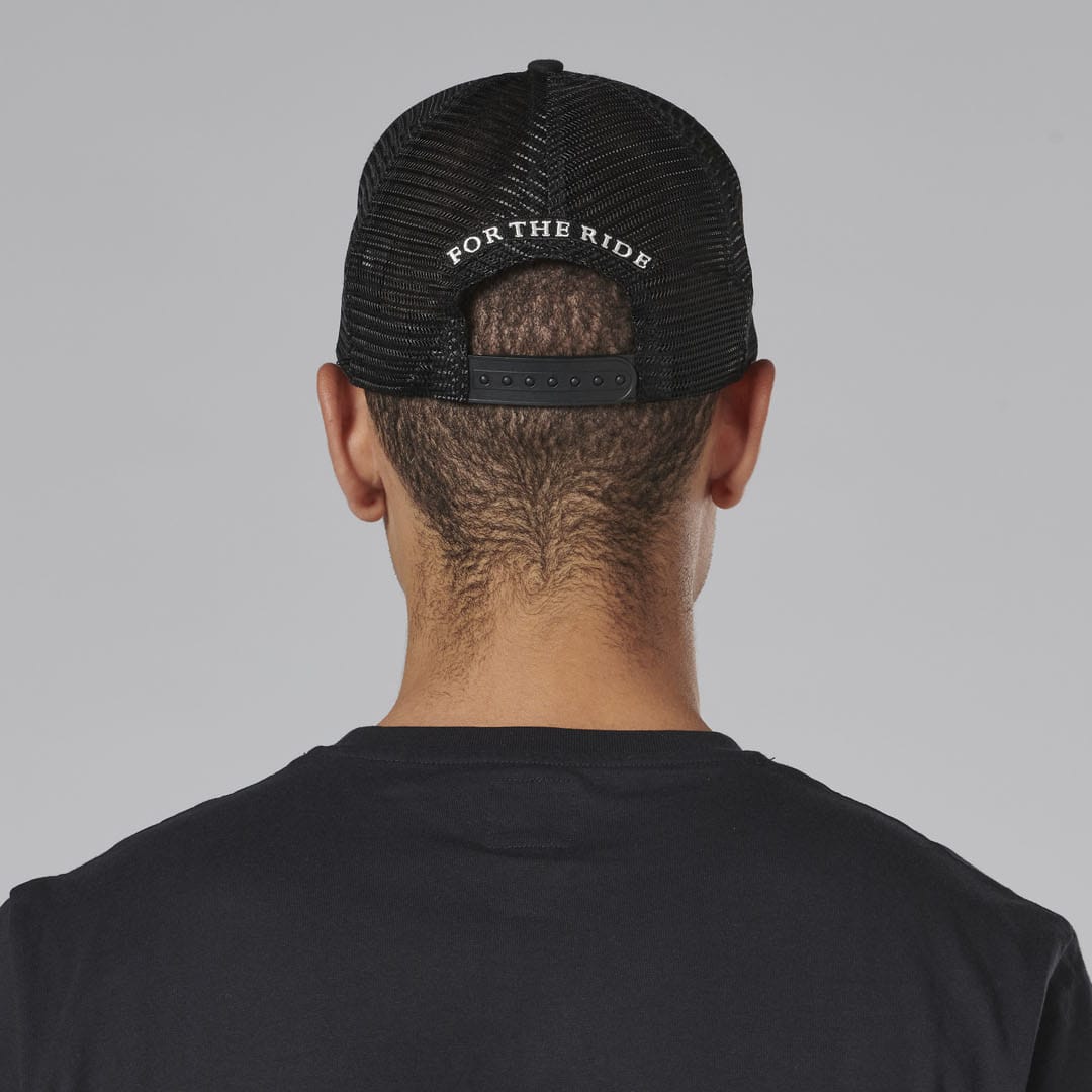 Triumph Taylor Bone & Black Embroidered Trucker Baseball Cap - Image 3